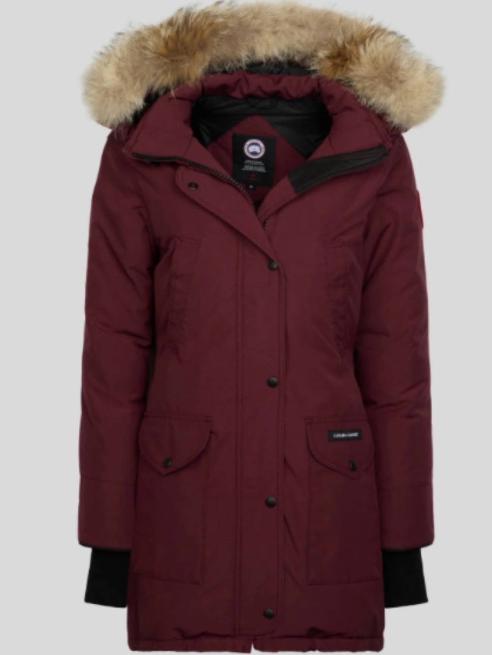 Canada Goose Women's trillium burgundy parka with Fur Trim Hood